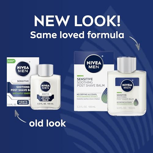 Nivea Men Sensitive Soothing Post Shave Balm With Vitamin E Pro-Vitamin B5 And Chamomile Extract Alcohol  After Shave Balm For Men 3.3 Fl Oz Bottle