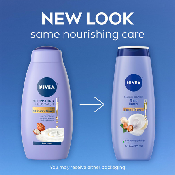 Nivea Nourishing Shea Butter Body Wash With Nourishing Serum Moisturizing Body Wash For Women Enriched Provitamin B5 And Vitamin E 20 Fl Oz Bottle