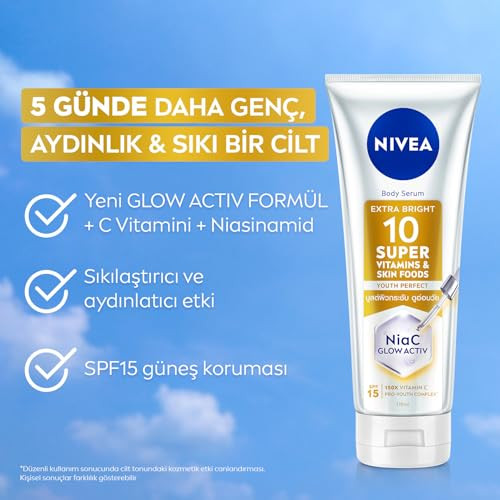 Nivea Body Serum Extra Bright 10 Super Vitamins Youth Perfect 170 Ml