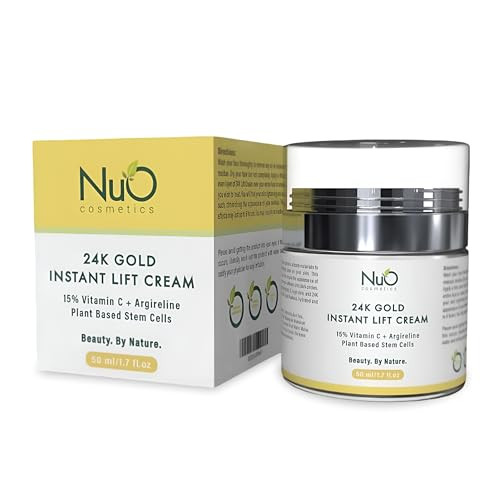 Nuorganic Cosmetics24K Instant Face Lift Cream - Advanced Anti-Aging Moisturizer With Plant Stem Cells For Youthful Glow - Cruelty- Wrinkle Cream For All Skin - Vegan Beauty Skincare 50Ml 3-Month Supply