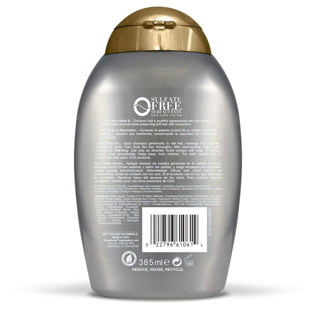 Ogx Youth Enhancing + Sake Conditioner 13 Ounce Bottle Sulfate- Surfactant Conditioner