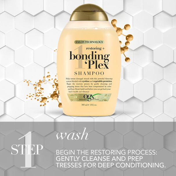Ogx Restoring + Bonding Plex Salon Technology Shampoo 13 Ounce 385 Fl Oz