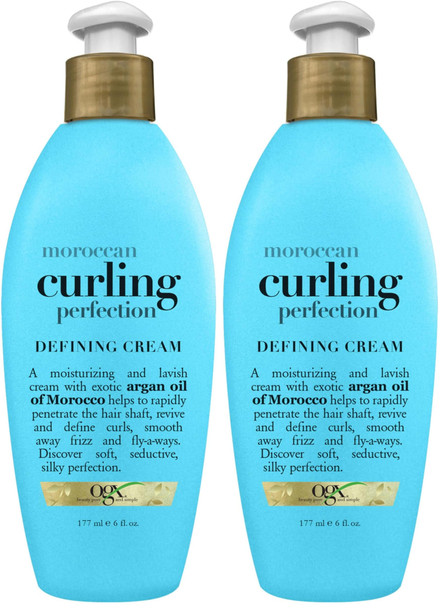 Ogx Argan Oil Of Morocco Curl-Defining Styling Cream Anti-Frizz Curl Cream For Curly Hair & All Textures Cold-Pressed Argan Oil Paraben- Sulfate- Surfactants Curly Hair Products 6 Oz