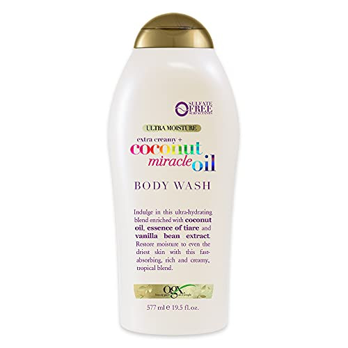Ogx Extra Creamy + Coconut Miracle Oil Ultra Moisture Body Wash 19.5 Fl Oz Coffee Scrub And Wash Coconut 19.5 Fl Oz