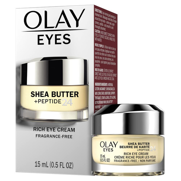 Olay Eyes Shea Butter+Peptide 24 Rich Eye Cream Fragrance  0.5 Oz.