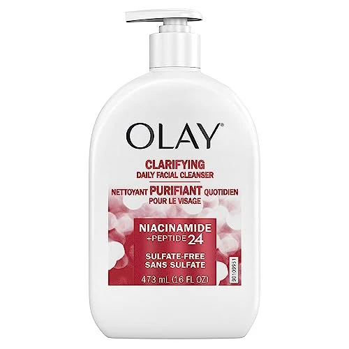 Olay Face Wash Daily Facial Cleanser With Niacinamide Peptides & Glycerin - Clarifying Refreshes Skin Surface Refines Appearance Of Pores - Sulfate- Paraben- Oil- 16 Oz