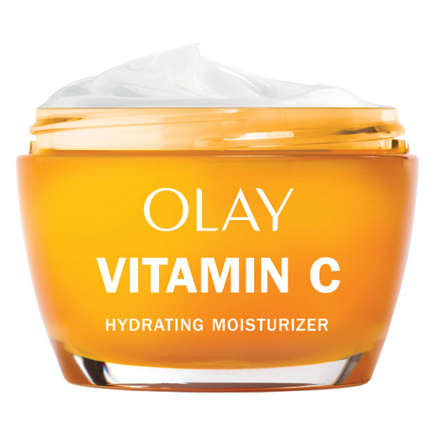 Olay Vitamin C Face Moisturizer Brightening Cream For Women Instant Hydration Evens Tone Dark Spot & Hyperpigmentation Reduction Glowing Skin Care - Niaciniamide Lactic Acid 1.7 Oz