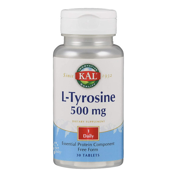 Kal 500 Mg L-tyrosine Tablets, 30 Count
