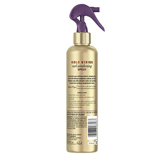 Pantene Gold Series Curl Awakening Spray For Curly And Coily Hair Infused With Argan Oil 8.4 Fl Oz
