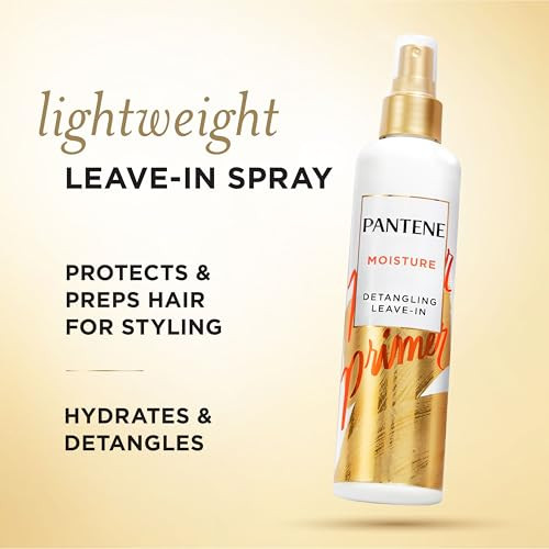 Pantene Conditioning Detangler Spray Pro-V Repair & Protect Nutrient Boost For Damaged Hair Antioxidant Enriched Leave-In Conditioner Smooth & Shine Sulfate- 8.5 Fl Oz 3 Pack