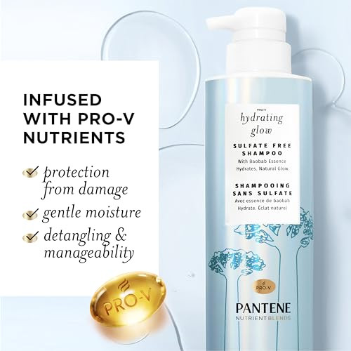 Pantene Nutrient Blends Hydrating Glow With Baobab Essence Sulfate- 14.9 Oz Shampoo 13.5 Oz Conditioner Intense Rescue Shot Treatment 0.5 Oz For Dry Hair
