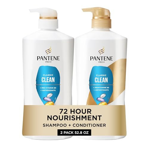 Pantene Shampoo & Conditioner Set Daily Moisture Real - Pro-V Nutrients For Dry Color-Treated Straight To Curly Hair 72-Hour Hydration & Softness 52.8 Oz Total + Miracle Rescue Shot (0.5 Oz)