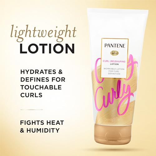 Pantene Pro-V Curl Cream Hair Lotion Moisturizing Curl Defining Cream Anti Frizz For Wavy Or Curly Hair With Vitamin B5 Pack Of 3 18 Oz Total