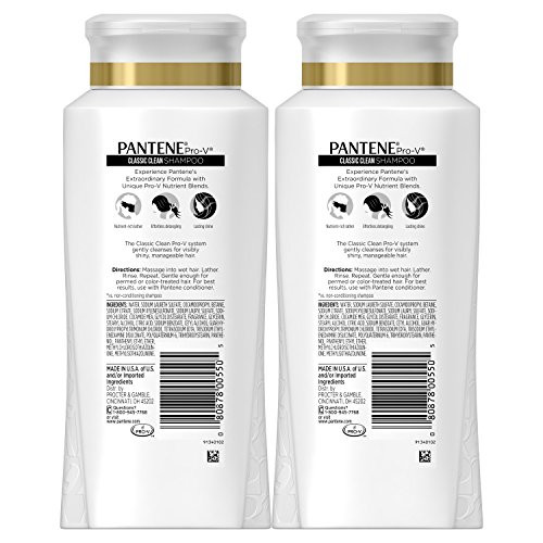 Pantene Shampoo Pro-V Classic Clean 25.4 Fl Oz Twin Pack