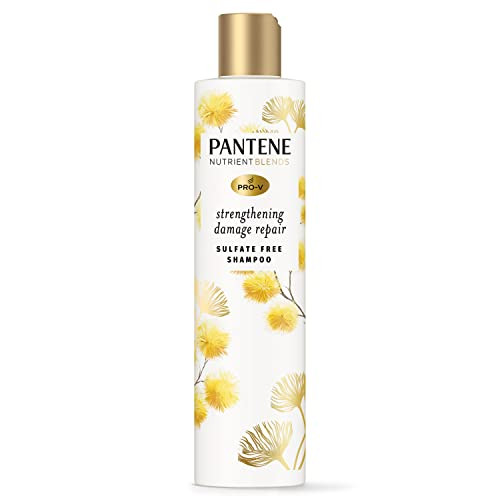 Pantene Sulfate  Shampoo Hair Strengthening Anti Frizz Damage Repair Shampoo With Castor Oil Safe For Color Treated Hair Nutrient Blends 9.6 Oz