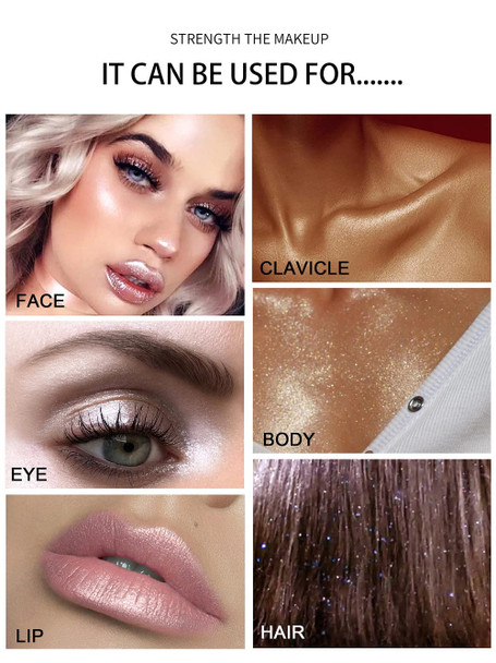 Paqiman Glitter Powder Highlighter Makeup Body Brightens The Natural Three-Dimensional Face Blusher Patting Powder Highlighter. (01# White Moonbeam)