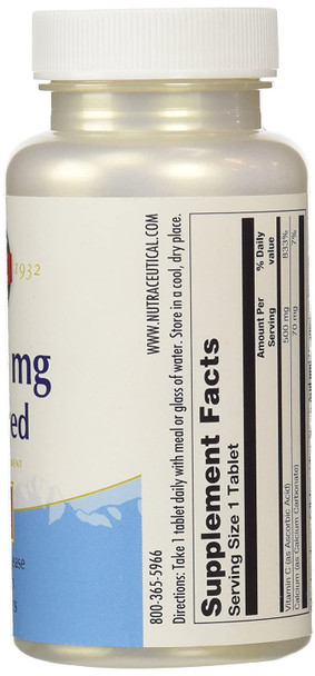 KAL C-500 Buffered Sustained Release Tablets, 500 mg, 100 Count