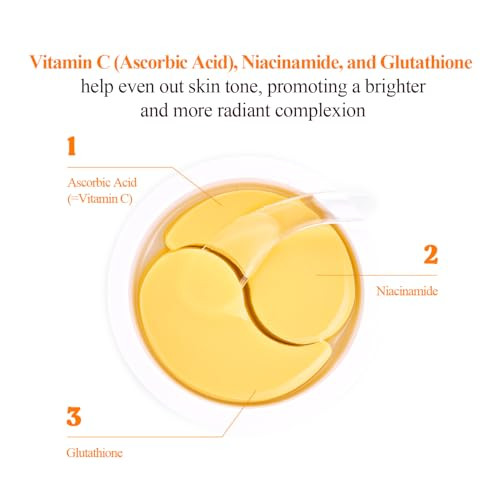 Petitfee 10 Day Eye Mask Vitamin 20Pcs (10Pairs) - Brightening Eye Patch Even Skin Tone With Ascorbic Acid Vitamin Complex Glutathione Niacinamide Travel Friendly Lightweight