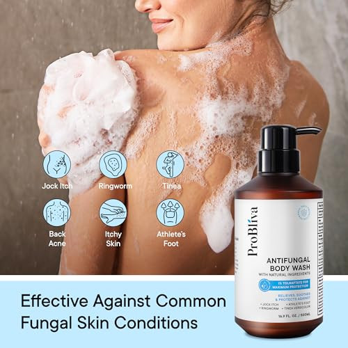 Probliva Antifungal Body Wash Treatment Soap Ãƒ¢Ã¢Š¬Ã¢‚¬Å“ Antibacterial Wash For Jock Itch Ringworm Back Acne Tinea & Foot Odor Ãƒ¢Ã¢Š¬Ã¢‚¬Å“ Medicated Skin Relief Cleanser Gel With Tea Tree Oil & Tolnaftate For Men And Women