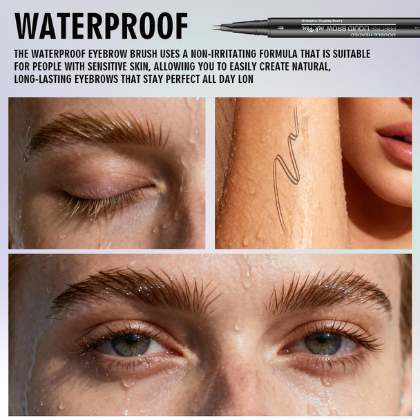 Qic Microblading Eyebrow Pencil2-In-1 Dual-Ended Eyebrow Pen With 2 Tip Brow Pen And Precise Brush-Tipnatural Waterproof And Long-Lasting Brow Pen(Light Brown)