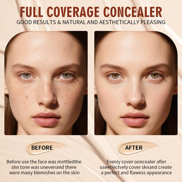 Qic Concealernatural Color Correcting Concealer For Womenfull Coverage Makeup For Face Eye Bodynourishing Makeup For A More Even Complexion(Natural Skin Tone 1.36 Fl Oz)
