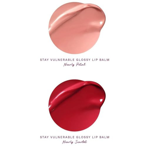 Rare Beauty Stay Vulnerable Mini Glossy Lip Balm Duo - Nearly Petal And Nearly Scarlet - Travel Size