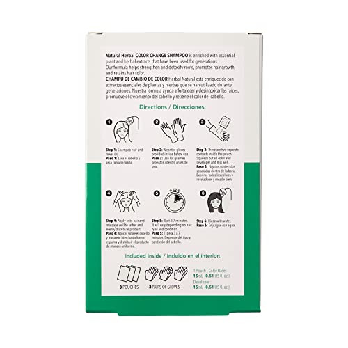 Red By Kiss Color Change Shampoo Gray Hair Cover Up Hair Dye Color For Men And Women 1 Pack (Natural Black)