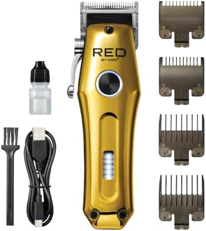 Red Cordless Mini Trimmer Ãƒ¢Ã¢Š¬Ã¢‚¬Å“ Lightweight High Performance Pro Zero Gapped With 4 Attachments For Manscaping Carbon Steel Blade Adjustable Taper Lever Usb-C Charging 3-Hour Run Time Travel Size