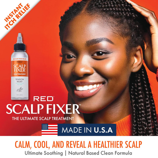 Red By Kiss Scalp Fixer Dry & Itchy Scalp Treatment Instant Cooling Sooth Hydration & Buildup Control Detoxify & Balance Healthy Hair (4 Fl.Oz Tea Tree Tension Relief)