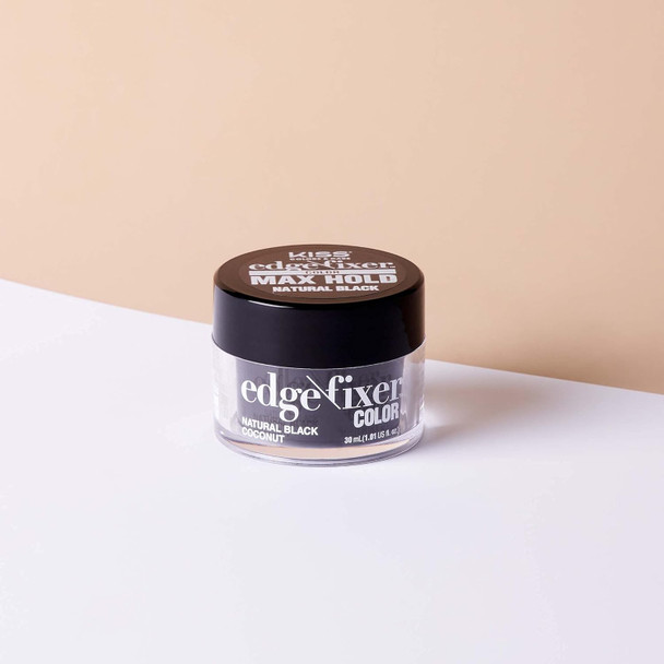Red By Kiss Edge Fixer Color 24 Hr Max Hold & 100% Gray Coverage 30Ml (1.01 Us Fl.Oz) Natural Black Perfect For Missing Edges