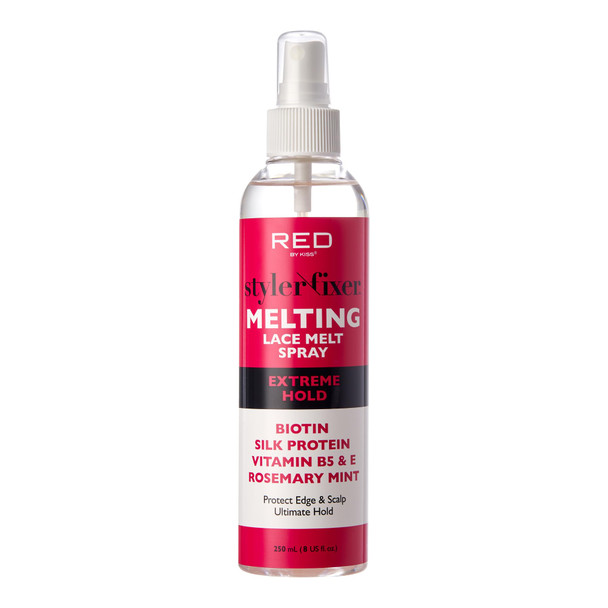 Red By Kiss Lace Melting Spray Ultimate Hold Styler Fixer Adhesive 8 Fl Oz Flawless Blend & Hold Quick Drying No Flakes Non-Sticky