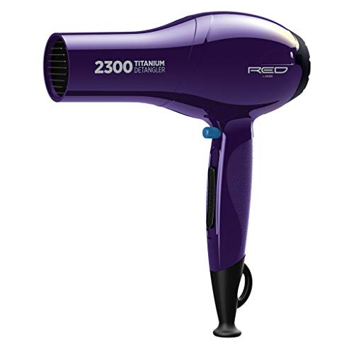 Red By Kiss Titanium 2300 Detangler Hair Dryer Ãƒ¢Ã¢Š¬Ã¢‚¬Å“ Double Comb Layer Technology 4X Faster Straightening High Heat Resistant Better Heat Distribution 3 Bonus Titanium Detangler Piks All Hair Types