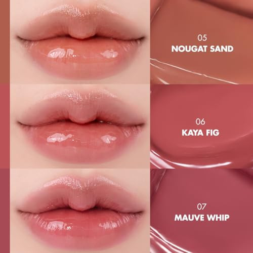Rom&Nd Glasting Melting Balm Trio  Hydrating Lip Balm Set For Crystal Shine & Vivid Daily Colors  Non-Sticky Gentle Formula For Plump Dewy Lips  #05 Nougat Sand #06 Kaya Fig #07 Mauve Whip