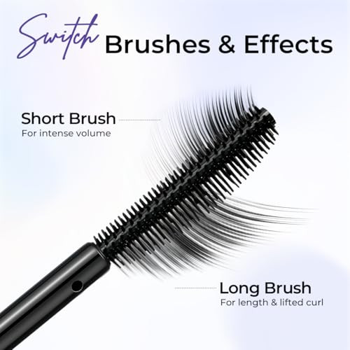 Sace Lady Waterproof Mascara All-In-Lash Mascara Volume And Length Eyelashes Smudge-Proof And Sweat-Proof Long Lasting Curl Natrual Black Eye Makeup