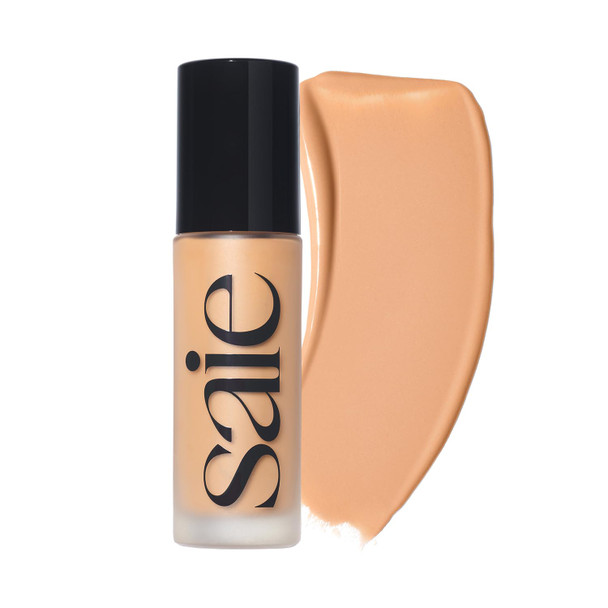 Saie Glowy Super Skin Tint Liquid Foundation - Hydrating Serum Foundation With Lightweight Medium Coverage - Formulated With Hyaluronic Acid To Hydrate Brighten And Plump - Shade 7 (1.01 Oz)