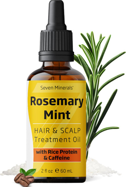 Seven Minerals Rosemary Oil For Hair Growth Infused With Biotin Keratin Mint And Natural Strengthening Oils For Men & Women 2 Fl Oz