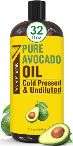 Cold Pressed Avocado Oil For Hair Skin & Face - Big 32Oz - Premium Grade & Hexane  100% Pure Gmo  & Non-Greasy Carrier Oil For Natural Hair And Skincare - Great With Essential Oils