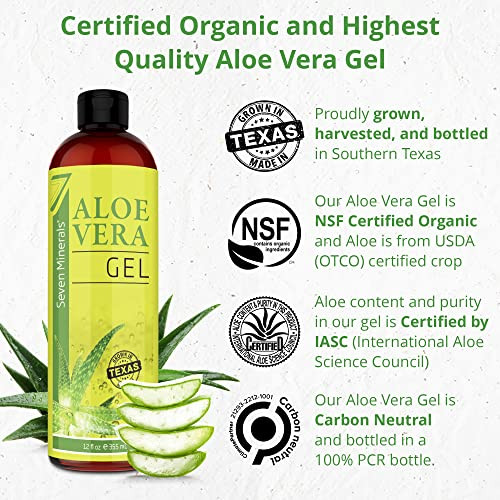 Seven Minerals Organic Aloe Vera Gel & Fermented Rice Water Blended With Rosemary Biotin Caffiene And Keratin