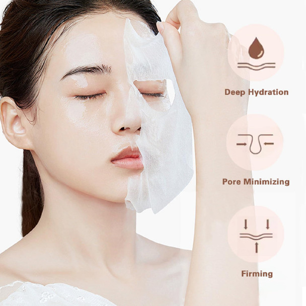 Sewog Deep Collagen Niacinamide Vitamin C Mask Anti Wrinkle Lifting Moisturizing Face Mask Smooth & Tight Skin Overnight Hydrogel Mask Helps Reduce Fine Lines(4 Pack)