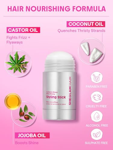 Sheglam Hair Locked In Glossy Shine Strong Styling Stick - Hair Smooth Wax Stick Flyaway Hair Control Elegant Sticks Long-Lasting Hold Sleek Look In 1-Swipe