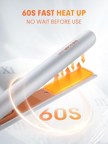 Sheglam Dual Voltage Mini Flat Iron Hair Straightener Curling Iron Combo Anti-Tangle 360Ãƒšã‚° Swivel Cord 60S Fast Heating & 2 Temp Levels For Travel