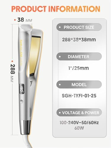 Sheglam Sleek Chic Twist Kiss Flat Iron - 2-In-1 Hair Straightener & Curling Iron 1" Barrel 60S Fast Heat 20M Negative Ions 5 Temp Settings Travel-Friendly