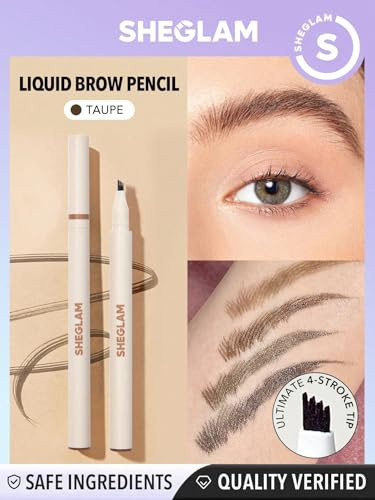 Sheglam Feather Better Liquid Eyebrow Pencil Long Lasting Smudge Proof Waterproof Natural Fuller Eye Brow Pen - Medium Brown