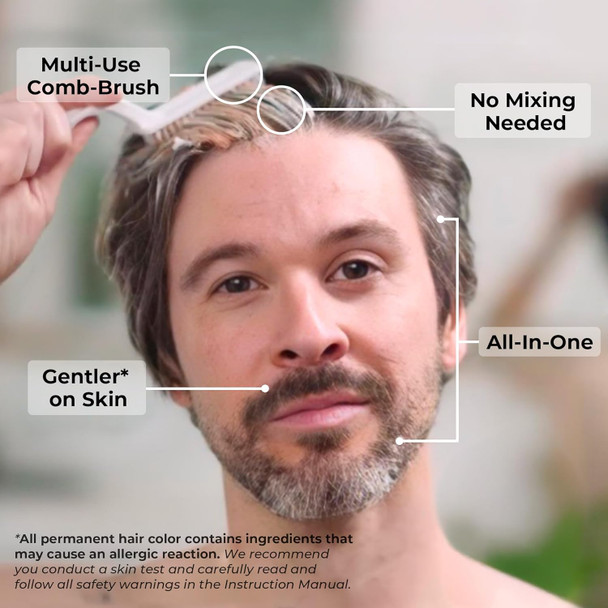 Simpler Partial Coverage Men'S Hair Color Color Box - Permanent Beard And Mustache Dye - Ammonia- Beard Hair Dye Ãƒ¢Ã¢Š¬Ã¢‚¬ Fast Gray Blending Ãƒ¢Ã¢Š¬Ã¢‚¬ Salt & Pepper Look - Darker Shades