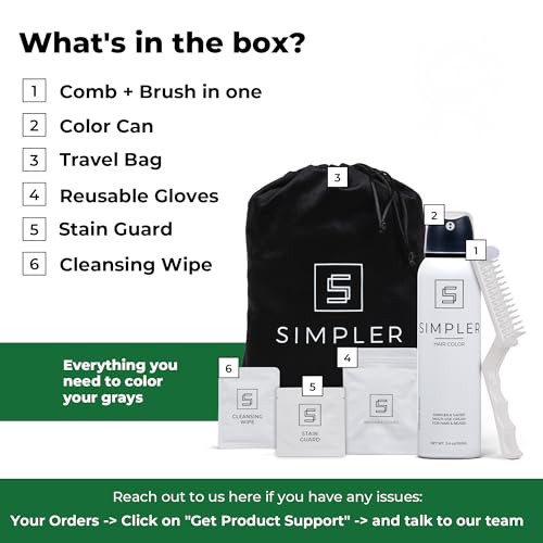 Simpler Hair Color Kit And Simpler Touch Up Beard Dye Bundle Ãƒ¢Ã¢Š¬Ã¢‚¬Å“ Natural Black Ãƒ¢Ã¢Š¬Ã¢‚¬Å“ Full Gray Coverage And Instant Touch Up Solution For Men
