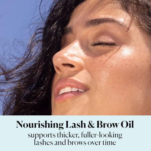 Sky Organics - Organic Lash & Brow Oil & Applicator - Eyelash Serum - Castor Oil Organic - Moringa Amla Vitamin E - Lashes Eyebrows - Hair Oil - Self Care Beauty - S For Women - .4 Fl Oz 12Ml