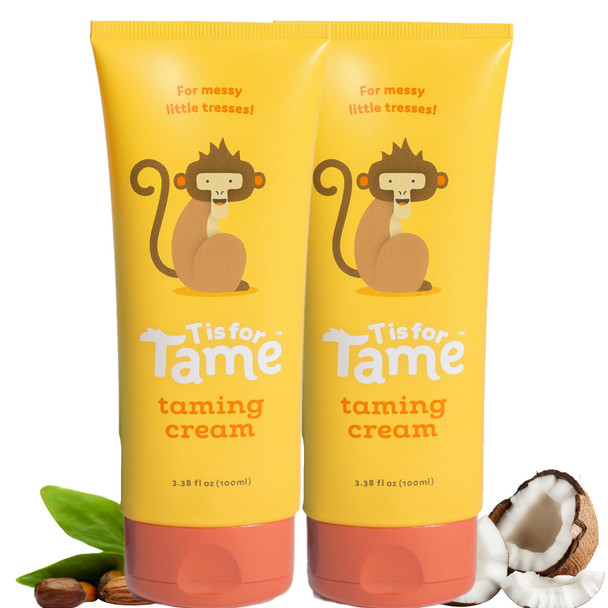 T Is For Tame - Hair Taming Cream For Kids All-Natural For Frizz & Flyaways Coconut Oil Leave-In Cream For Babies & Toddlers Straight Or Curly