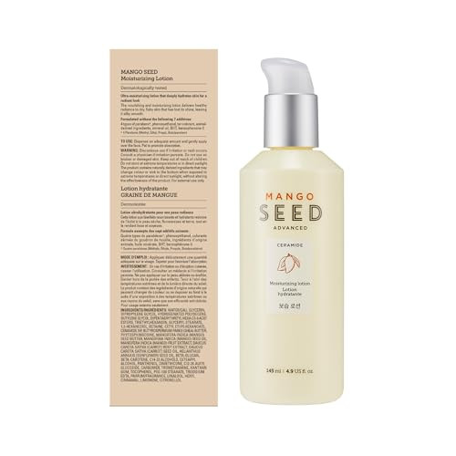 The Face Shop Mango Seed Moisturizing Lotion  Ultra-Moisturizing Lotion For Healthy Radiance To Dry & Flaky Skin  Intense Hydrating & Nourishing Skincare 4.9 Fl Oz (Pack Of 1)