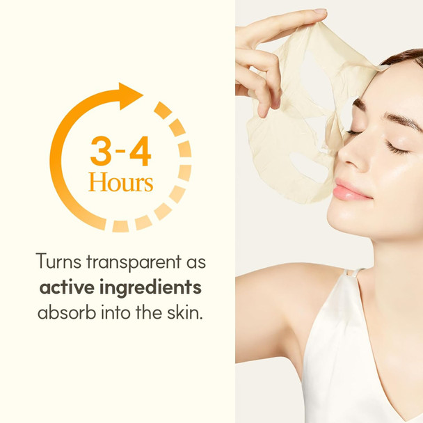 The Face Shop Original Vegan Collagen Face Mask Korean Glass Skin Essential Peptide Hydrogel Mask For Firming & Skin Elasticity Moisturizing 4Ea