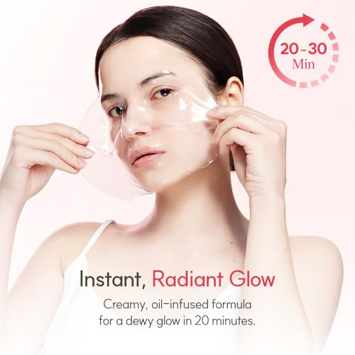 The Face Shop Pink Collagen Wrapping Mask Peel-Off Facial Mask For Glass Skin With Vegan Pdrn & Rice Extract Hydrating & Evening Skin Tone 2.3 Fl. Oz.